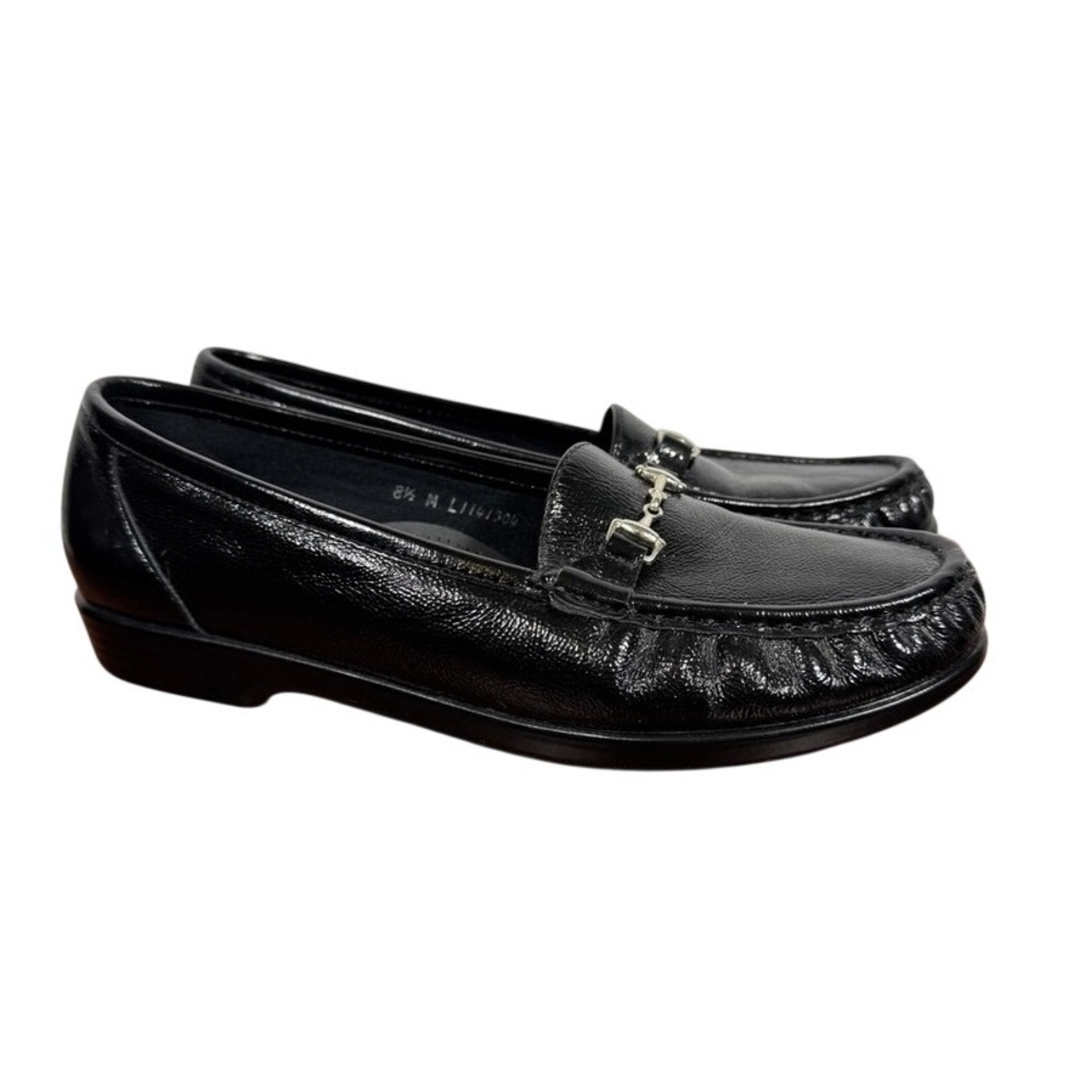SAS Metro Horsebit Loafers Size 8.5 M Black Patent Leather Preppy Academia Fall